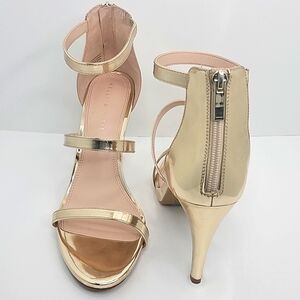 Kelly & Katie Metallic Gold Strappy Heels, Size 11